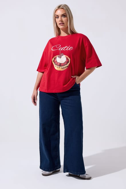 Limited Collection Rood Cutie Slogan Tshirt Size 46
