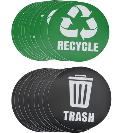 18 stuks Milieulabel Recycle Afval Decal Stickers Zelfklevend Waterdicht Afvalbak Decor white