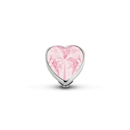 Melano Twisted Heart Steentje Milk Pink Zilver