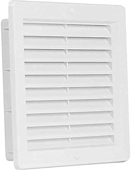 Ventilatierooster Afvoerrooster Wit 150x150mm met Inbouwframe en Insectenhor