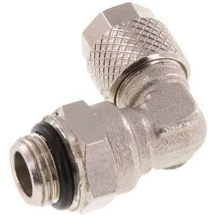 6x4 & G1/8'' Vernikkeld Messing L-Opsteekkoppeling Buitendraad NBR [2 Stuks]