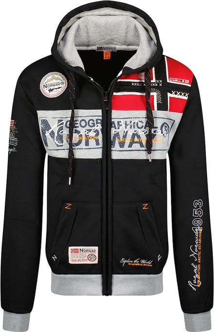 Vest Met Capuchon En Rits Zwart Geographical Norway Flyer - S