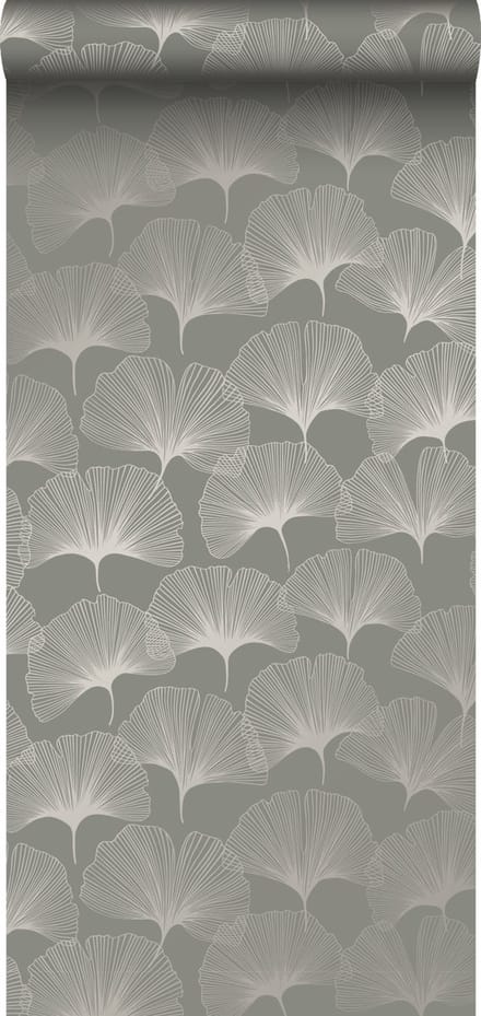 Origin Wallcoverings behang ginkgo bladeren warm grijs - 347731 - 0,53 x 10,05 m