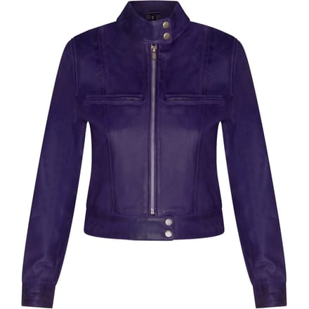 Dames effen leren motorbikerjack-Braga