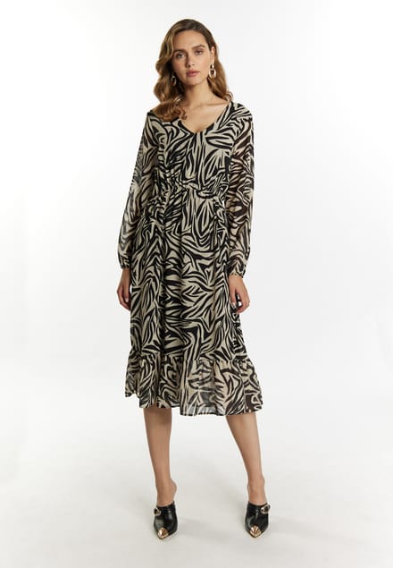 Faina Jurkje met zebraprint Dames beige/ zwart