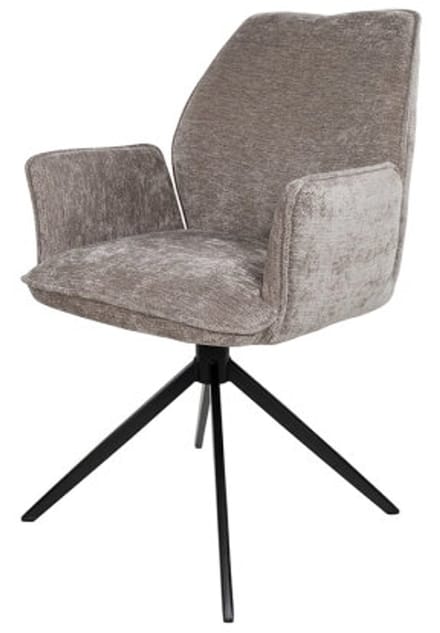 Eetkamerstoel Riva draaibaar 360 - Vibe - Taupe - eetkamerstoelen set van 2