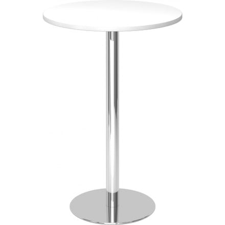 BISTRO H80R C - Systeem conferentietafel Wit Chroom Ø 80