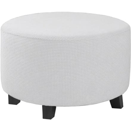 Housse de pouf en jacquard, extensible, ronde, pour rangement, pour tabouret pliant, protection de meubles XL