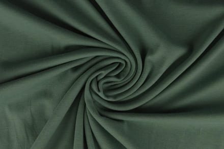 Katoen tricot stof - Oud groen - 10 meter