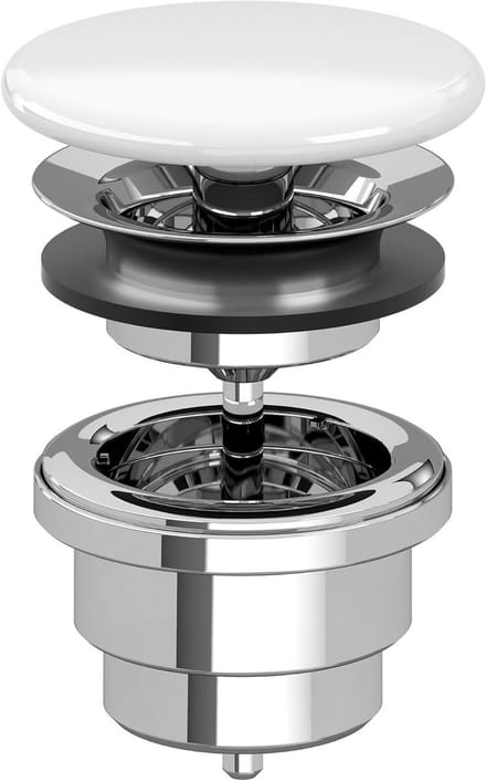 Afvoerkraan wastafel - Afvoerfitting - Hygiënisch werken - Zonder overloop - 32 mm diameter - Alpine Wit