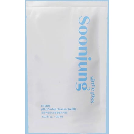 ETUDE HOUSE Pure Soon Jung PH 6.5 Whip Milde Reiniger 150 ml/ 250 ml/ 150 ml Navulling Refill 150mL x 1PCS white