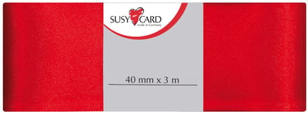 SUSY CARD cadeaulint dubbelzijdig satijn, 40 mm x 3 m, rood