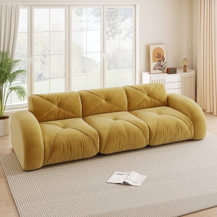 Wishdor - Modulaire Bank - Ergonomisch En Diepe Zitting - Eigentijds - Voor Woonkamer - Chenille - Geel