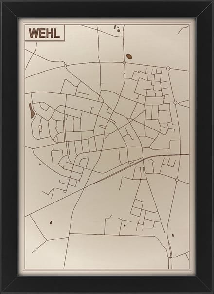 Houten stadskaart van Wehl