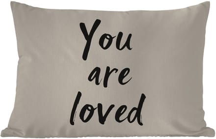 Buitenkussens - Tuin - Minimalistisch - Beige - Love - 50x30 cm