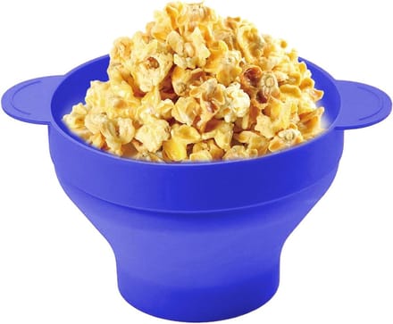 Popcorn Emmer - Snack Kom - Thuisbioscoop Snacks - Opvouwbaar Ontwerp - 24 cm Breed - Donkerblauw