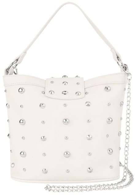 Crossbody tas - Wit - Studs - PU-leer- Punk