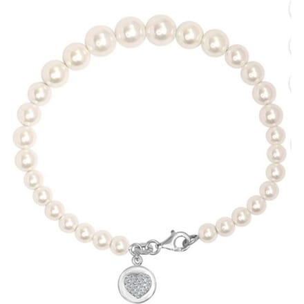 Damesparelarmband met Hart Bedel, 925 Sterling Zilver BIPU021