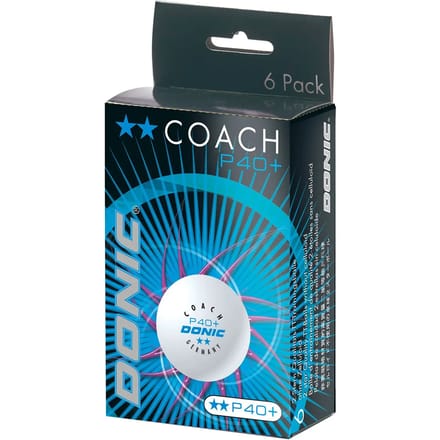 Set van 6 tafeltennisballen Donic Coach P40+** (40 mm)