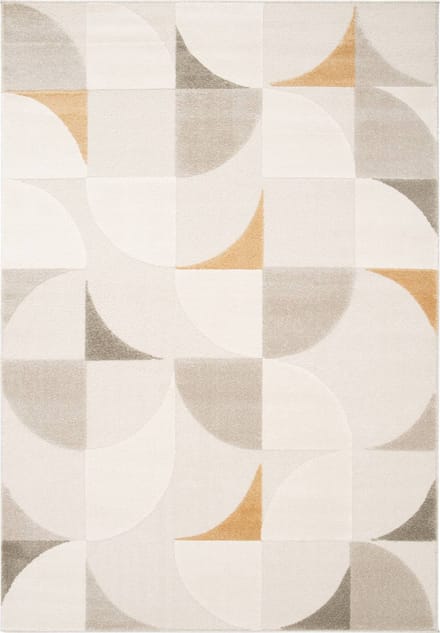 sweeek - Interieur tapijt, retro patroon, crème korte haren