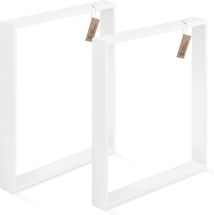 Set van 2 stevige metalen tafelpoten voor eet- of bureau tafel 90x72 cm Wit