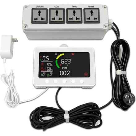 Slimme CO2-detector 2.4G WiFi Tuya-app Binnenluchtkwaliteitsmeter 2-kanaals NDIR-sensor Kooldioxide US Plug wit
