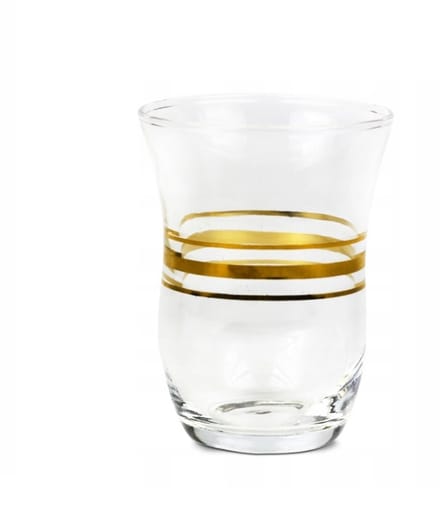 Elegante theeglas met gouden decoratie, 80 ml, 1 stuk