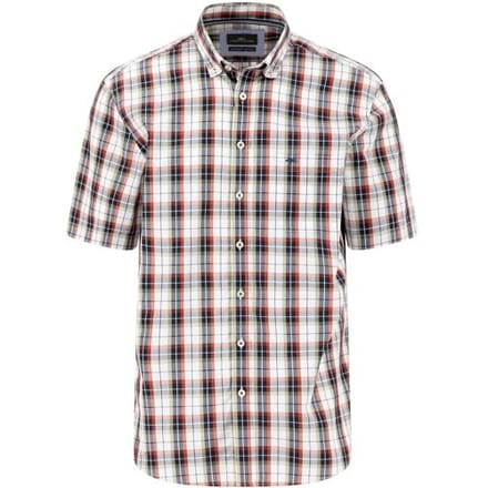 Fynch-Hatton Overhemd Combi Checks Button Down Light Khaki / male