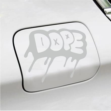 Bumpersticker - Dope - 12,3 X 14,8 - Licht Grijs