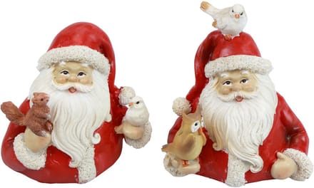 Kerstfiguren Kerstman met dieren 10x7x9cm 2st, 2 Stück