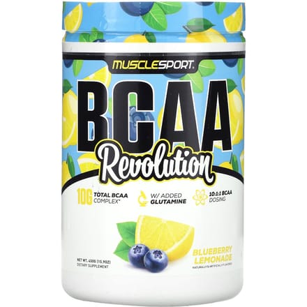 MuscleSport, BCAA, Revolution, Limonade Myrtille, 450 g (15,9 oz)
