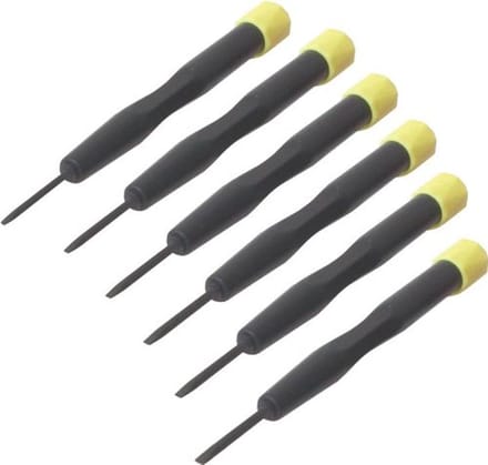 Schroevendraaierset voor elektronica met sleufkop - 6-delige set met diverse maten
