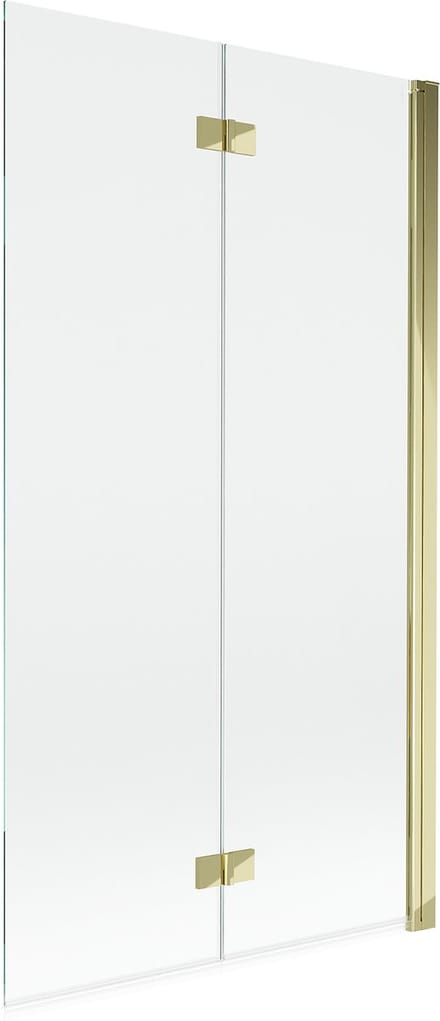 Mexen Mist badwand 2-delig, rechts 100 x 150 , transparant, goud - 8A9-100-002-50-00-P