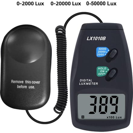 Digitale Luxmeter Draagbare Illuminometer LCD-display met Leesvergrendeling en Laag Vermogen veelkleurig
