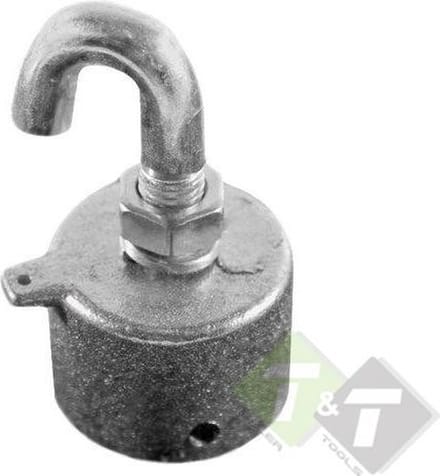 Eindstuk ronde haak, Ronde haak van 14mm, Buisdiameter van 43mm