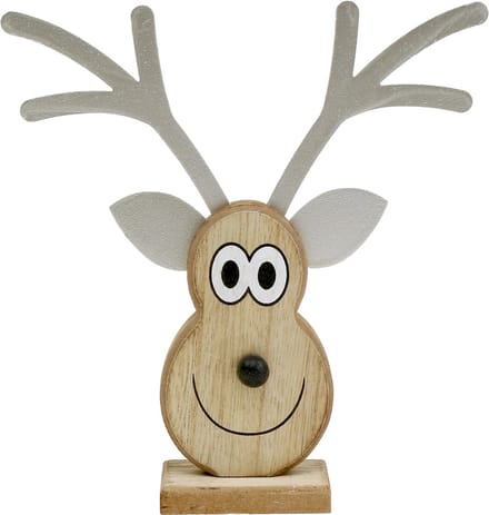 Moose head nature to stand 18cm x 16cm 3st, 3 Stück
