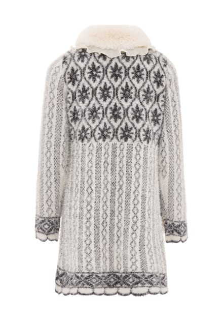 Faina Vest Dames wol wit zwart