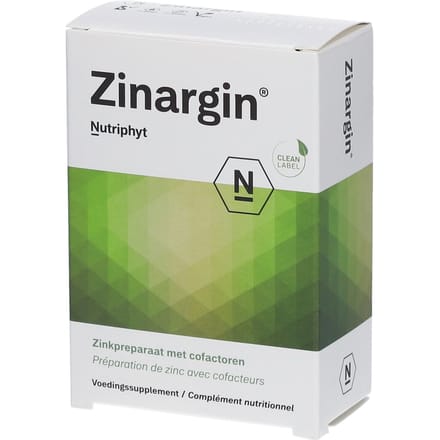 Nutriphyt Zinargin 60 Gecomprimeerde tabletten