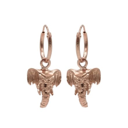 Karma Symbols oorbel M1207 Elephant Head Goud
