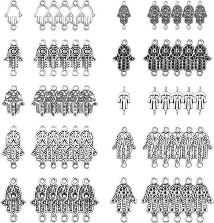 Store_8 - Hamsa Hand Connector Charms - Tibetaanse Stijl - Vintage