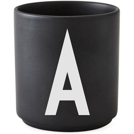 DESIGN LETTERS - Personal beker porselein  - A - zwart