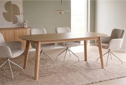 Eettafel Jay Deens ovaal eiken 200x100x77 cm - Naturel - Scandinavisch design