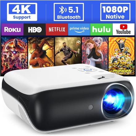 AHD® Draagbare beamer - Beamer - Projector - Mini Beamer - Zwart/Wit - 24cm x 21cm x 10cm