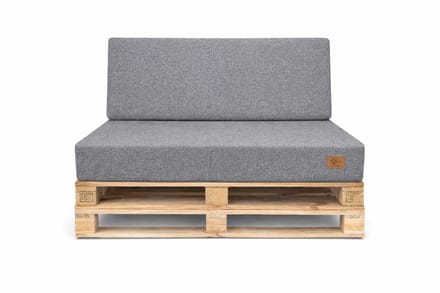 Palletkussen set 2-delig - zit- en rugkussen 120x80 cm, linnen grijs