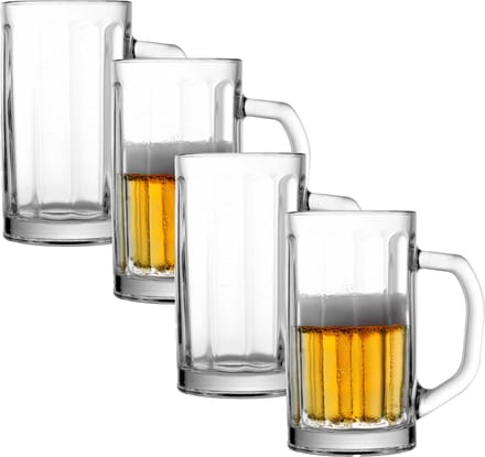 Uniglass Bierpullen Nicol - 0,5 liter - glas - 4 stuks - bierglas - halve liter - bierpul