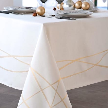 Luxe Rechthoekig Damast Tafelkleed met Glinsterende Draden - 150x250 cm