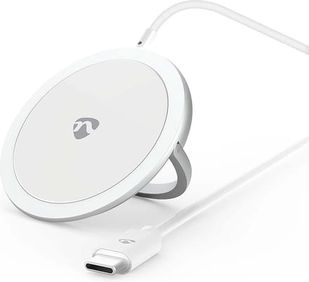 Nedis Draadloze Oplader - Staand - 5 / 7.5 / 10 / 15 W - 1.0 / 1.1 / 1.67 / 2.0 A - Inclusief kabel - USB Type-C - 1.00 m