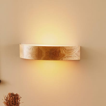 Envostar wandlamp Kerio, breedte 40,5 cm, eikenhout