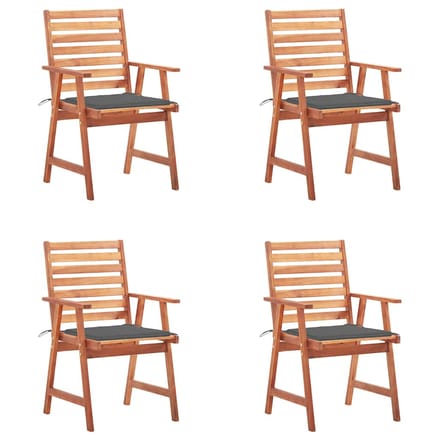 vidaXL - Tuinstoelen - 4 - st - met - kussens - massief - acaciahout