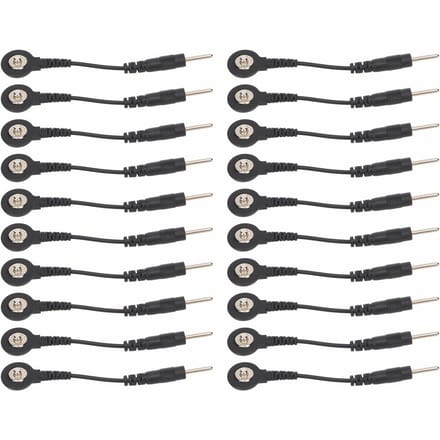 20 pcs Fil d'électrode à pression noir Fils conducteurs d'électrode pour Machine TENS Machine de traitement numérique 2 gray